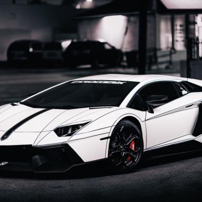 Lamborghini Aventador Lp700 4 White Side View 2014 Tron Tuning 97789 1920x1080